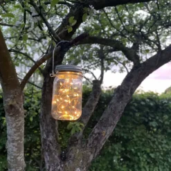 4 stk. Solcelle Lanterne | Glas | LED | Lys Dekoration | Udendørslamper (0745)