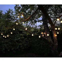 4 stk. Solcelle Lyskæde | Inkl. 20 pærer | LED | 485cm | 3000K (0138)