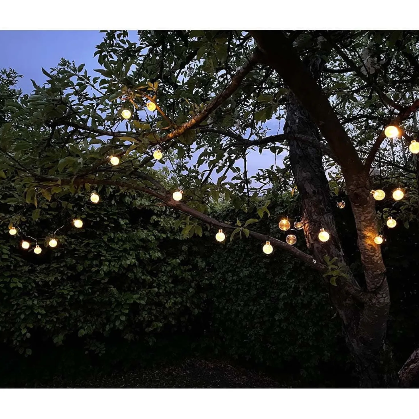 4 stk. Solcelle Lyskæde | Inkl. 20 pærer | LED | 485cm | 3000K (0138)
