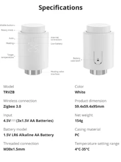 2 stk. Sonoff Termostat | Radiatortermostat | Zigbee 3.0 | TRVZB