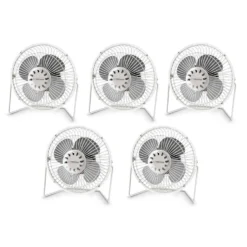 5 stk. USB Ventilator | Støjsvag | Hvid | Ø18cm | Bord Ventilator