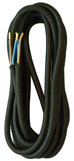 Stofledning | 5m | 2x0,75 mm² | Sort