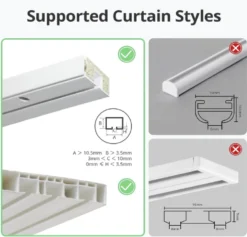 SwitchBot Curtain U Rail 3 | Smart Gardin | Automatisk Gardin | Hvid