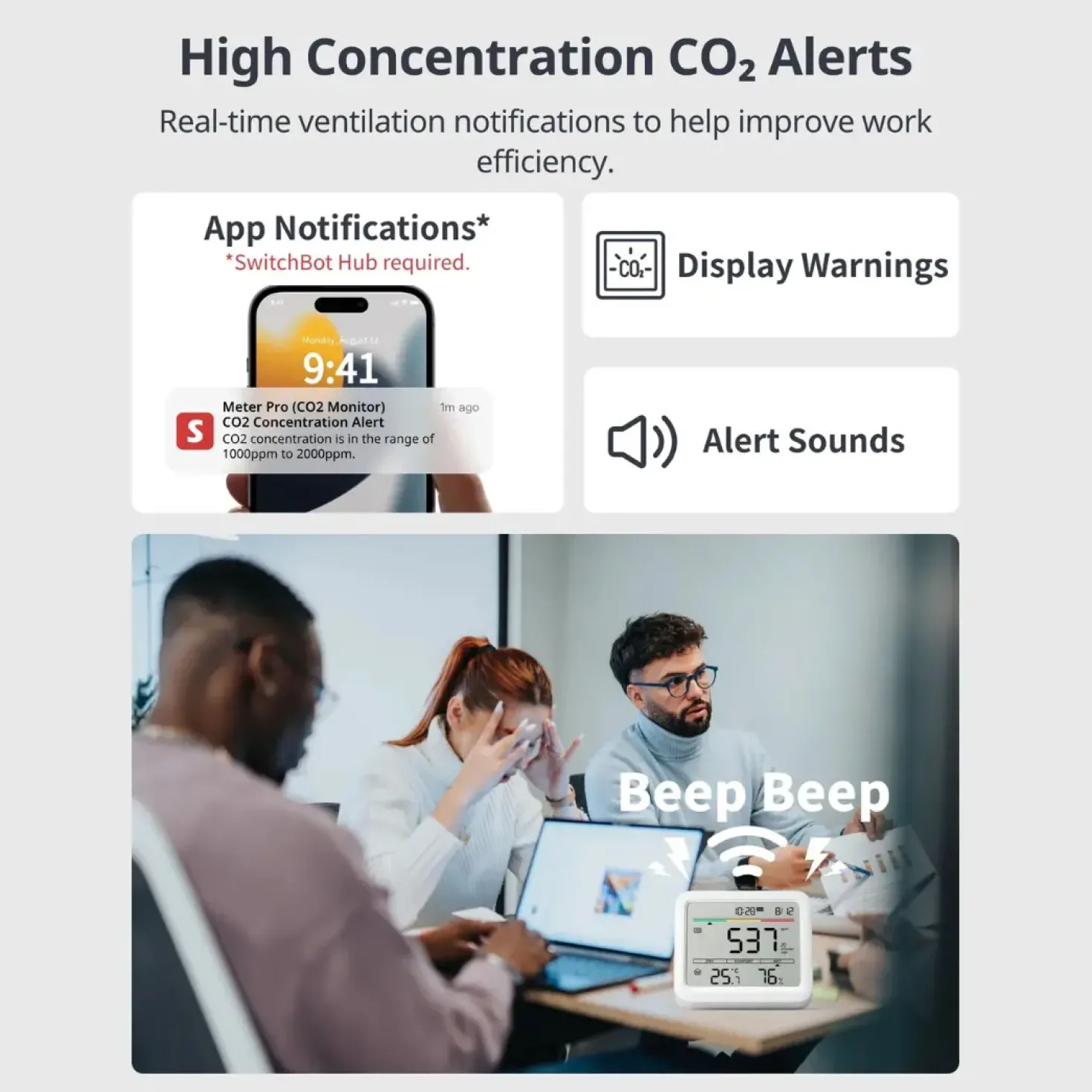 SwitchBot Meter Pro (CO2) | Termometer | Hygrometer | Smart Home | Indendørs