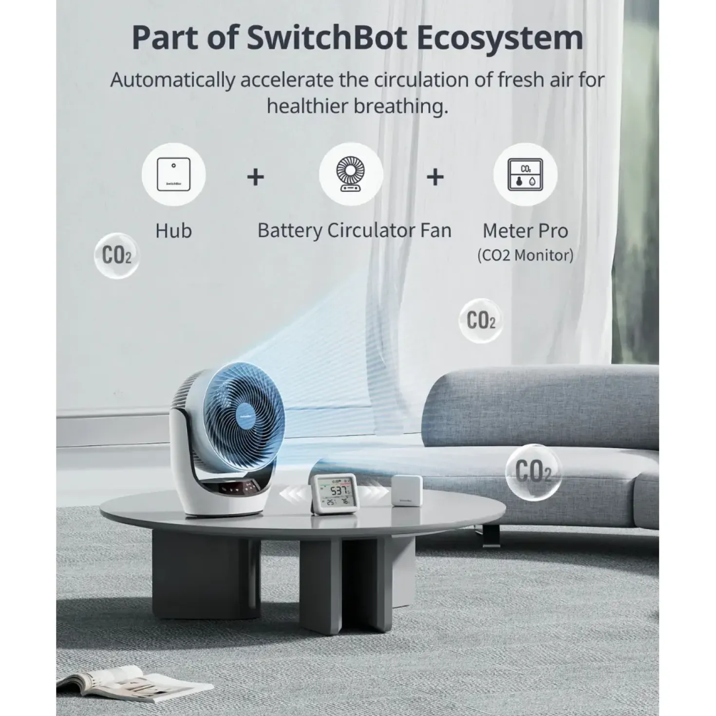 SwitchBot Meter Pro (CO2) | Termometer | Hygrometer | Smart Home | Indendørs
