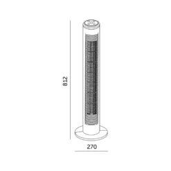 Tårnventilator med fjernbetjening | Gulvventilator | 45W | Sort | HOORN