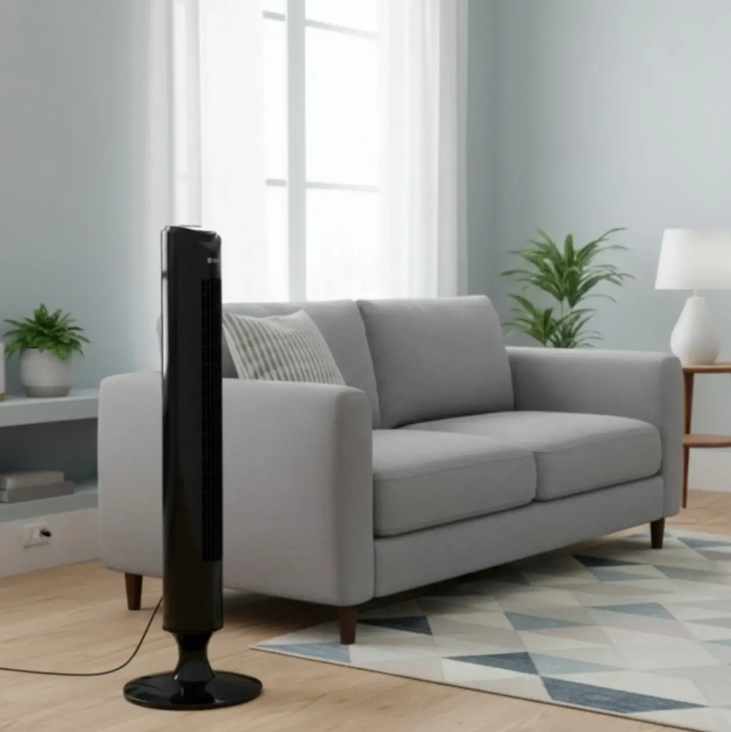 Tårnventilator med Fjernbetjening | 45W | LISSE 2 ST | Sort