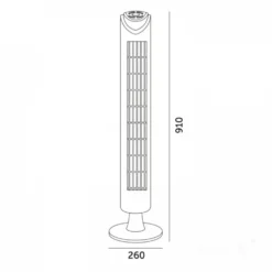 Tårnventilator med Fjernbetjening | 45W | LISSE 2 ST | Sort
