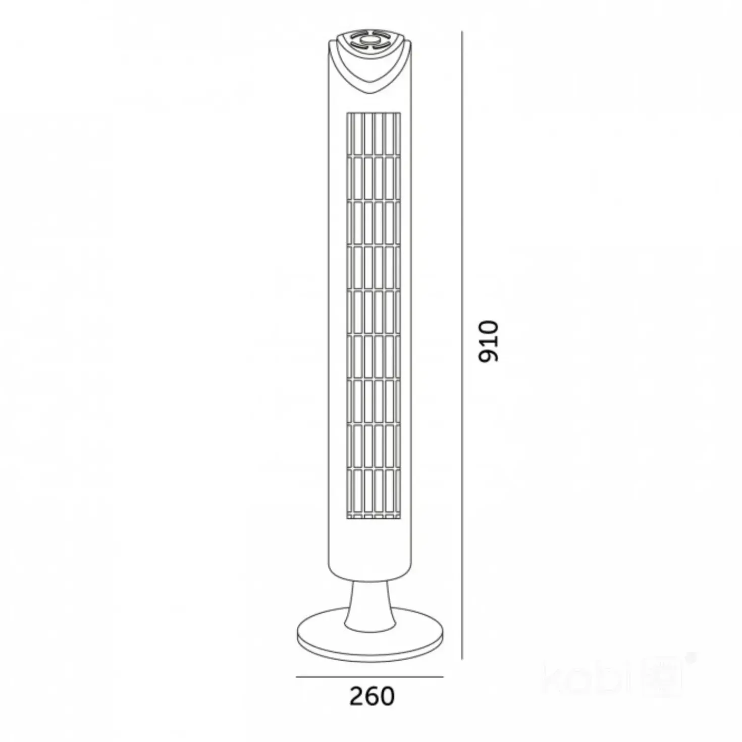 Tårnventilator med Fjernbetjening | 45W | LISSE 2 ST | Sort