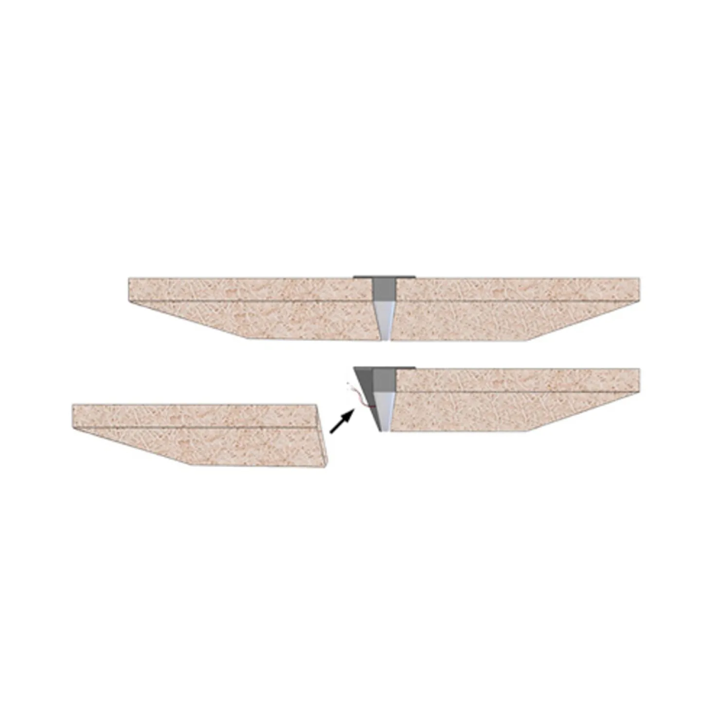 Troldtekt LED lysskinne | 24V | 120 cm | Planforsænket | 4000K