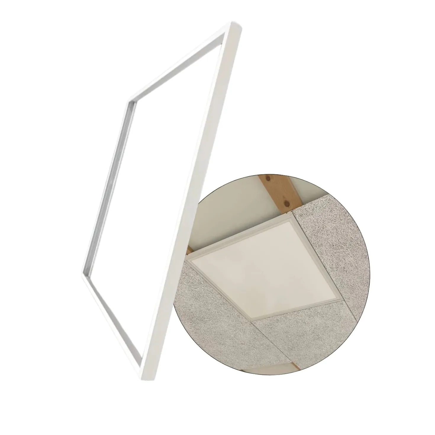 Troldtektramme til LED Panel 60x60 | 5-Pak | 25mm | Perfect Fit | Hvid
