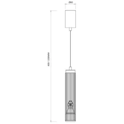 Tube Pendel | Loftlampe | GU10 | Sort | Ø60mm | 500-1400mm