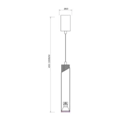 Tube Pendel | Loftlampe | GU10 | Sort og Guld | Ø60mm | 450-1200mm