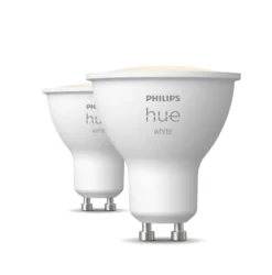 Udendørs Indbygningsspot | 2-Pak | Inkl. Philips Hue GU10 | White | 2700K | 400lm | 4,2W | Hvid