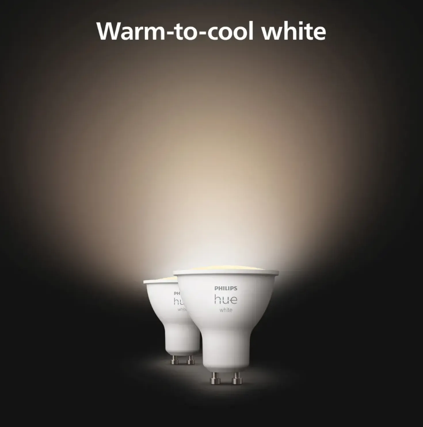 Udendørs Indbygningsspot | 2-Pak | Inkl. Philips Hue Gu10 | White | 2700K | 400lm | 4,2W | Sort