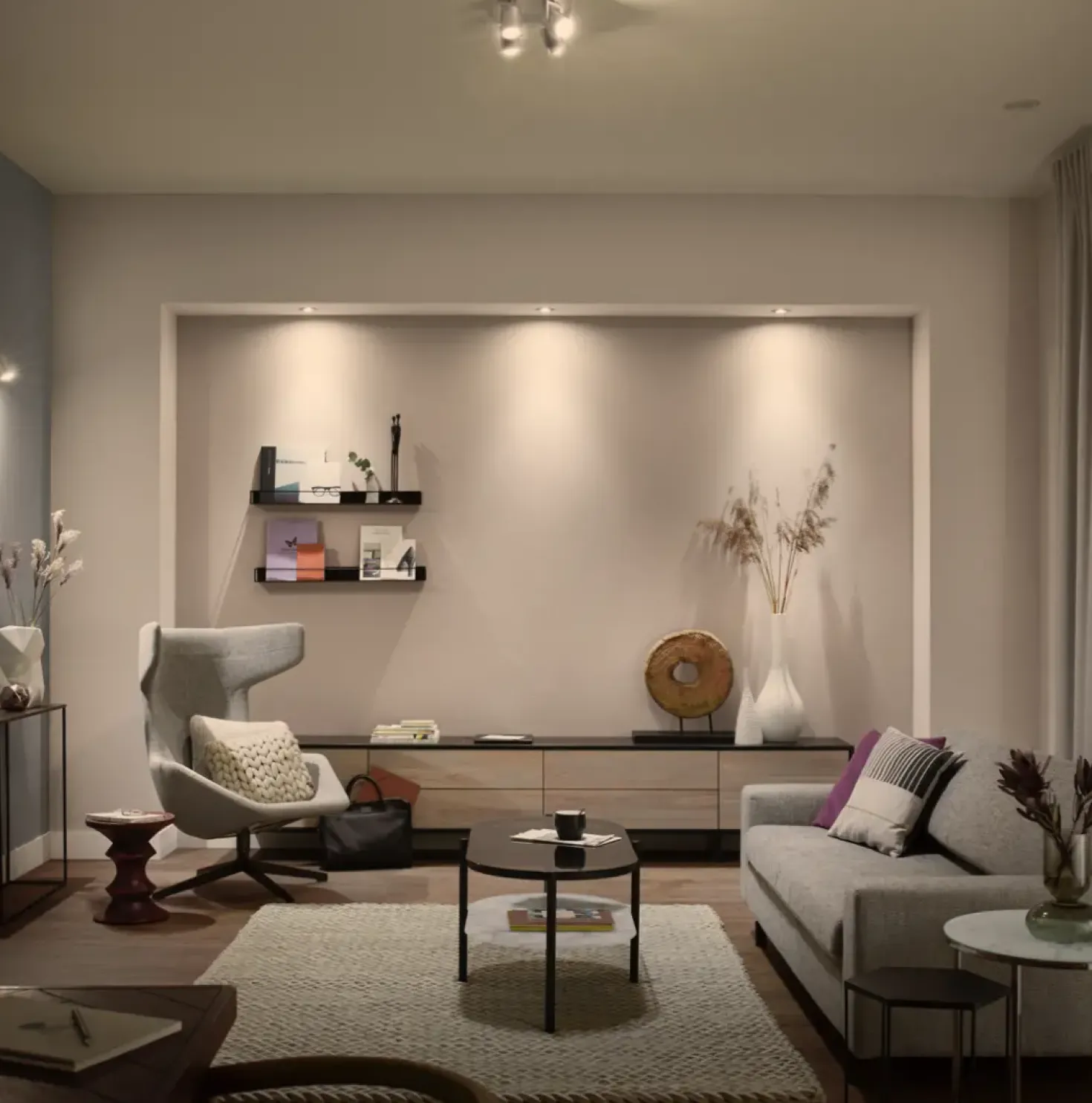 Udendørs Indbygningsspot | 2-Pak | Inkl. Philips Hue Gu10 | White | 2700K | 400lm | 4,2W | Sort
