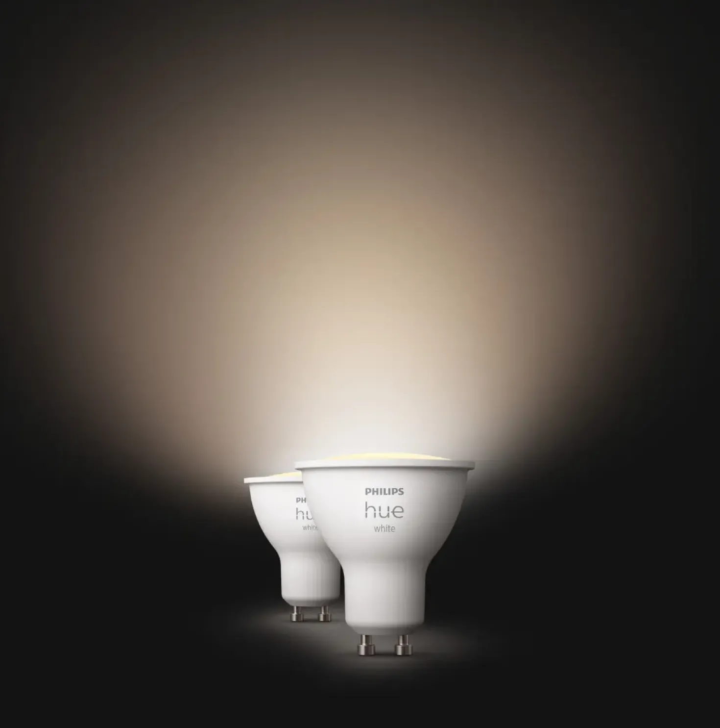 Udendørs Indbygningsspot | 2-Pak | Inkl. Philips Hue Gu10 | White | 2700K | 400lm | 4,2W | Sort