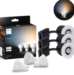 Udendørs Indbygningsspot | 3-Pak | Inkl. Philips Hue Gu10 | White Ambiance | 400lm | 4,2W | Hvid