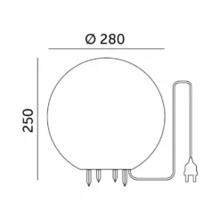 Udendørs Kuglelampe | Havelampe | Medium Ø280 | E27 | IP65