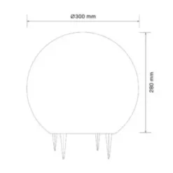 Udendørs kuglelampe | Havelampe | Ø300 | E27 | 25W | IP65