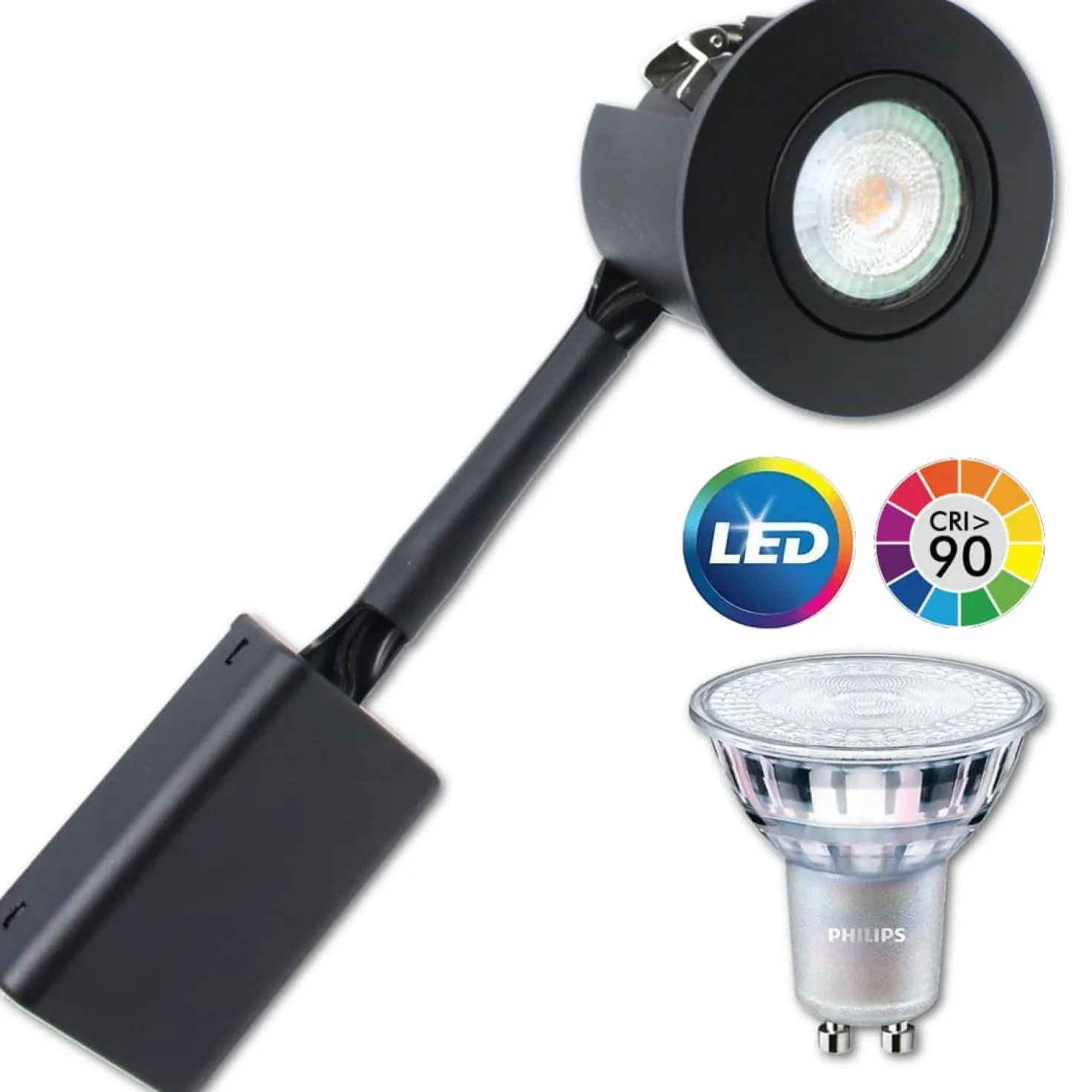 Udendørs LED Spot | Philips Ra90 | PRIMA | Mat. Sort | Gu10 230V (Dæmpbar)