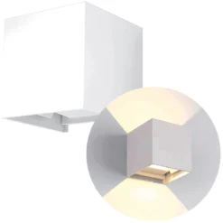 Udendørs LED væglampe | hvid | 2X3W | 4000K