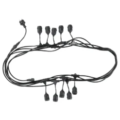 Udendørs lyskæde med pærer | 10m | inkl. 10 stk. Filament Plast Pærer | 2700K