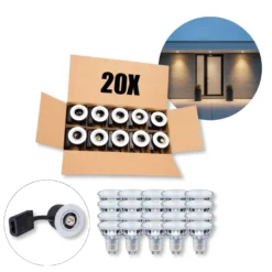 Udendørs Spot GU10 | Mat Hvid | Inkl. LED Pærer | 230V | VENTA | 20 stk. pakke