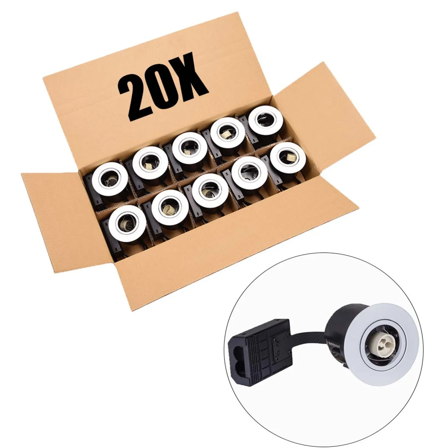 Udendørs Spot GU10 | Mat Hvid | Inkl. LED Pærer | 230V | VENTA | 20 stk. pakke