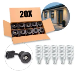 Udendørs Spot GU10 | Mat Sort | Inkl. LED Pærer | 230V | VENTA | 20 stk. Pakke