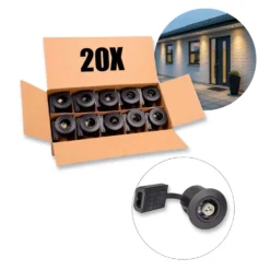 Udendørs Spot GU10 | Mat Sort | Inkl. Philips Master Pære | Dæmpbar | 4000K | VENTA | 20 stk. Pakke
