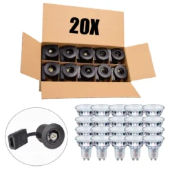 Udendørs Spot GU10 | Mat Sort | Inkl. Philips Master Pære | Dæmpbar | 4000K | VENTA | 20 stk. Pakke