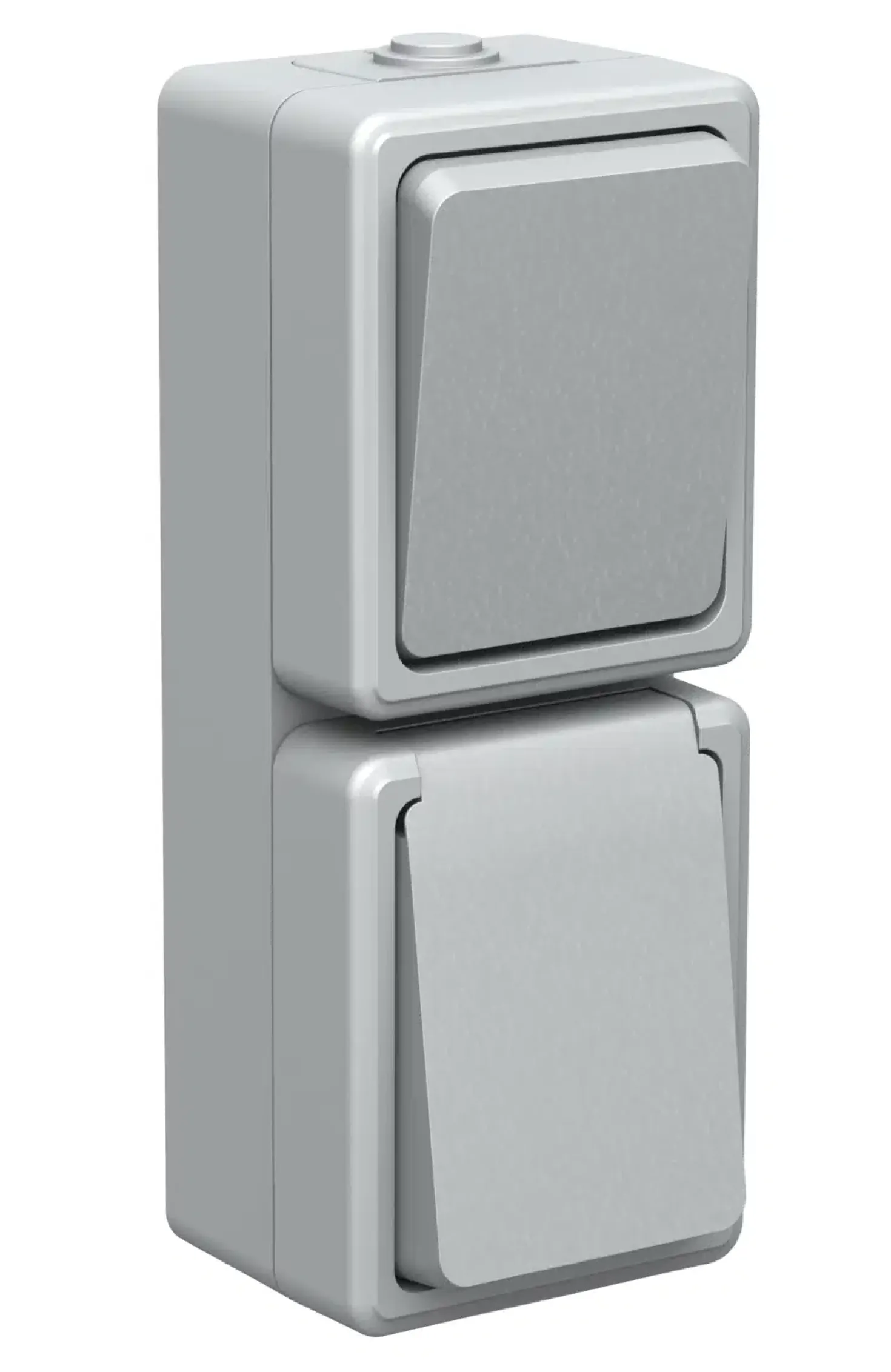 Udendørs stikkontakt med afbryder | IP54 | 250V | 2300W | enkel med jord | Grå