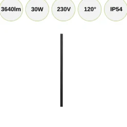 Udendørs Væglampe | 1500cm | 3CCT | 3640lm | 30W | WOW | Sort