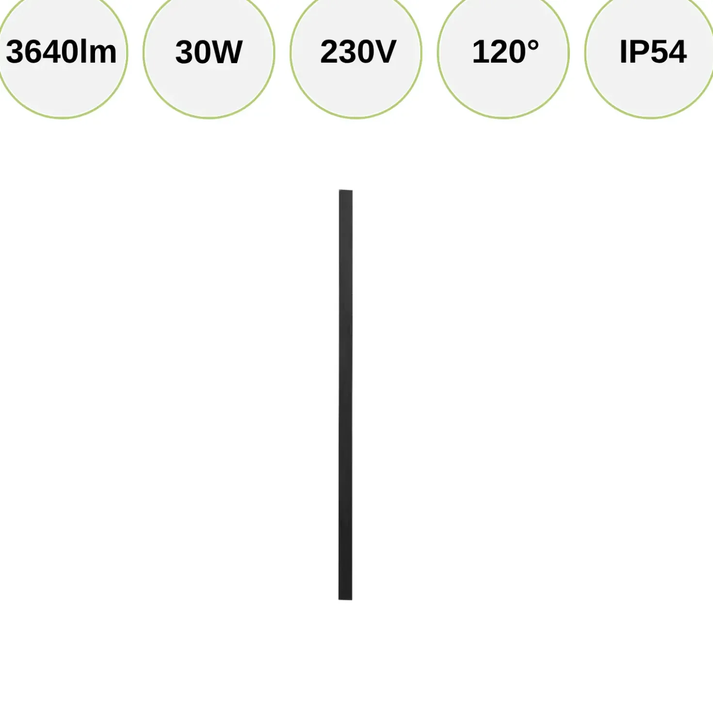 Udendørs Væglampe | 1500cm | 3CCT | 3640lm | 30W | WOW | Sort