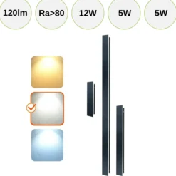 Udendørs væglampe | 120cm | 4000K | 920lm | 25W | MIRANA | Sort
