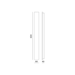 Udendørs væglampe | 60cm | 4000K | 650lm | 12W | MIRANA | Sort