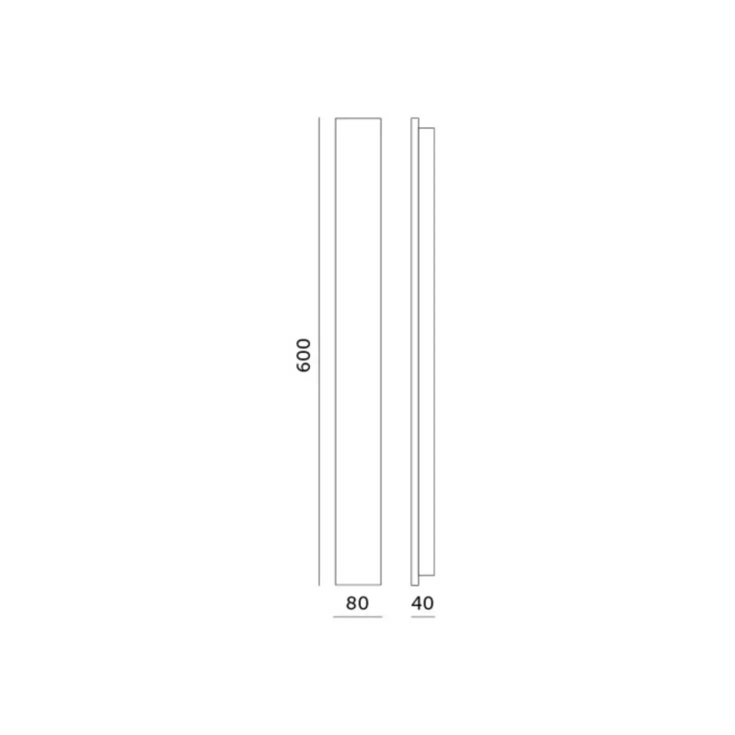 Udendørs væglampe | 60cm | 4000K | 650lm | 12W | MIRANA | Sort