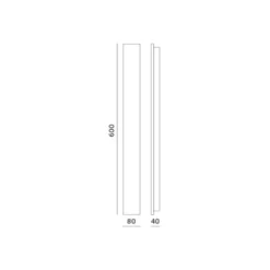 Udendørs Væglampe | 60cm | 4000K | 860lm | 12W | MIRANA S | Sort