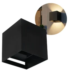 Udendørs Væglampe | Facadelampe | Sort | G9 | IP65 | Up & Down Light