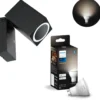 Udendørs Væglampe | Inkl. Philips Hue 1xGu10 | Sort Spotlampe