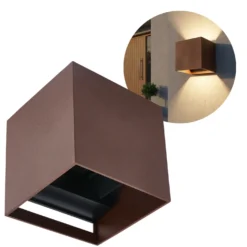 Udendørs Væglampe inkl. Pære | 4-Pak | 3000K | 380lm | 4W | IP65 | Brun