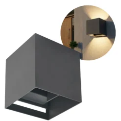 Udendørs Væglampe inkl. Pære | 4-Pak | 3000K | 380lm | 4W | IP65 | Grå