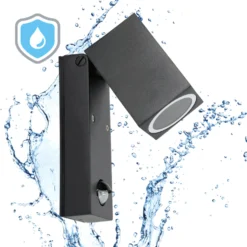 Udendørs Væglampe med Sensor | Sort | 1xGu10 | QZ15LX