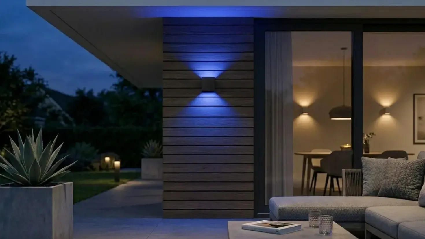 Udendørs Væglampe | RGB+CCT | 540lm | 6W | Hue Kompatible | TENZA | Sort