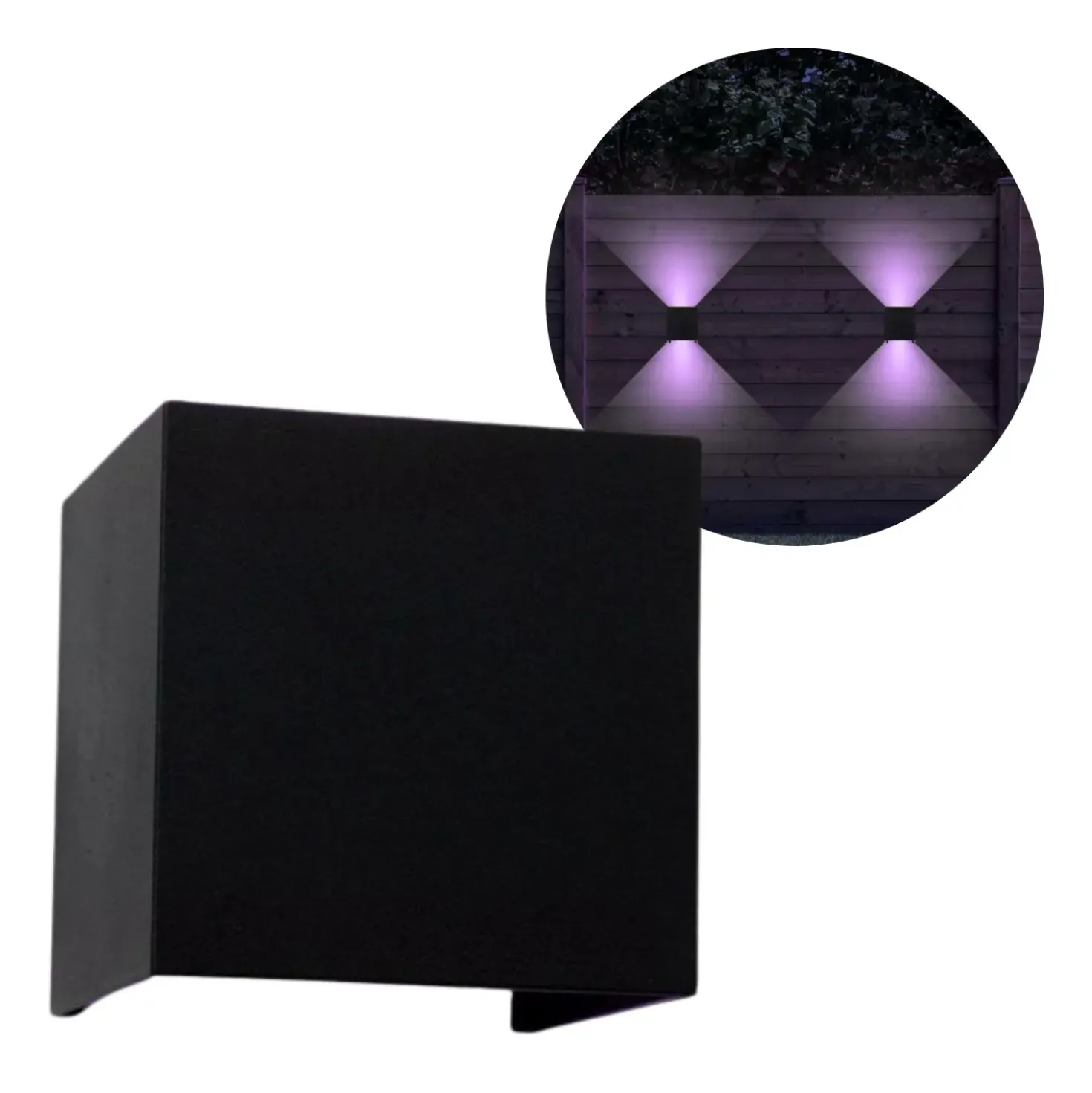 Udendørs Væglampe | RGB+CCT | 540lm | 6W | Hue Kompatible | TENZA | Sort