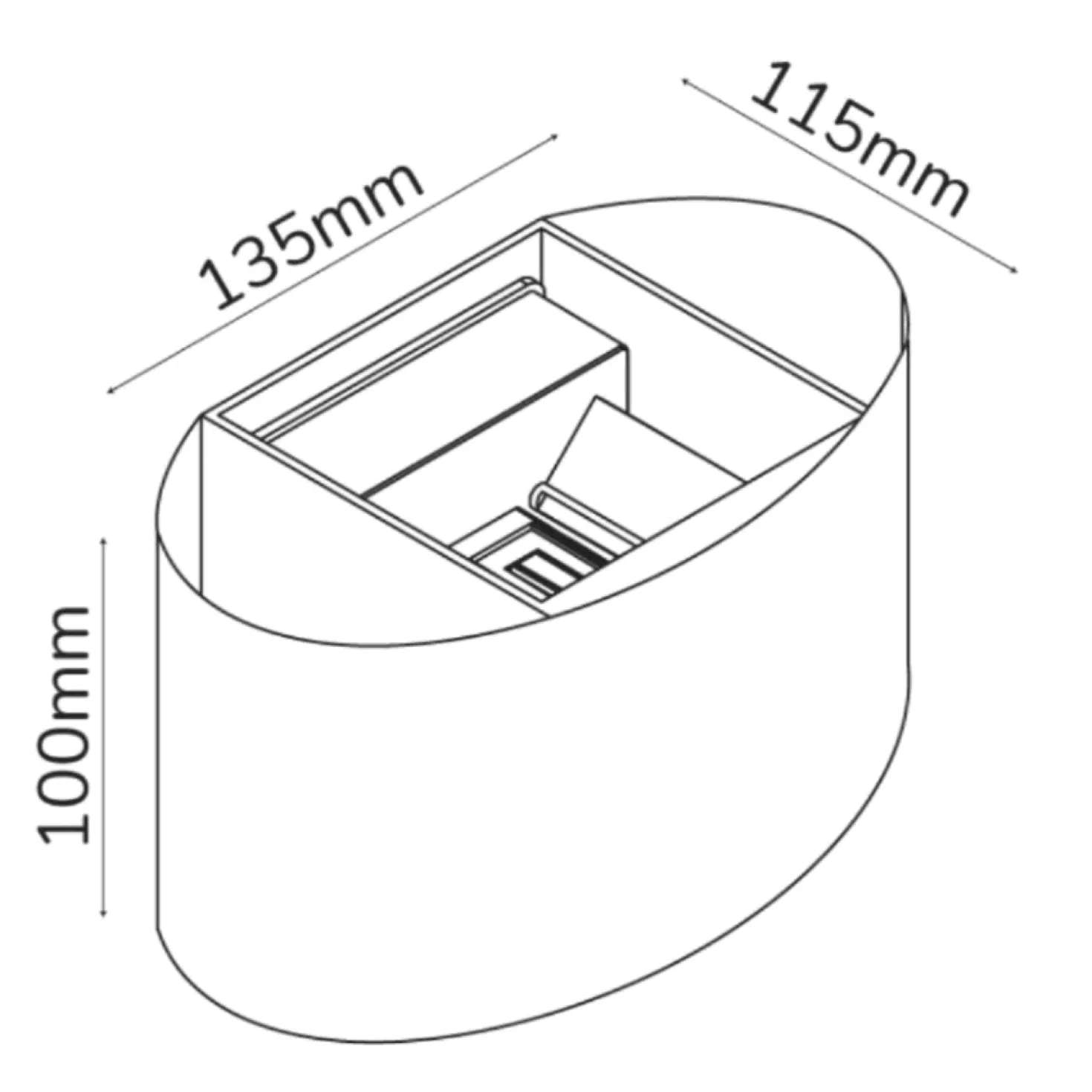 Udendørs væglampe | 2x3W | 4000K | Sort | IP54