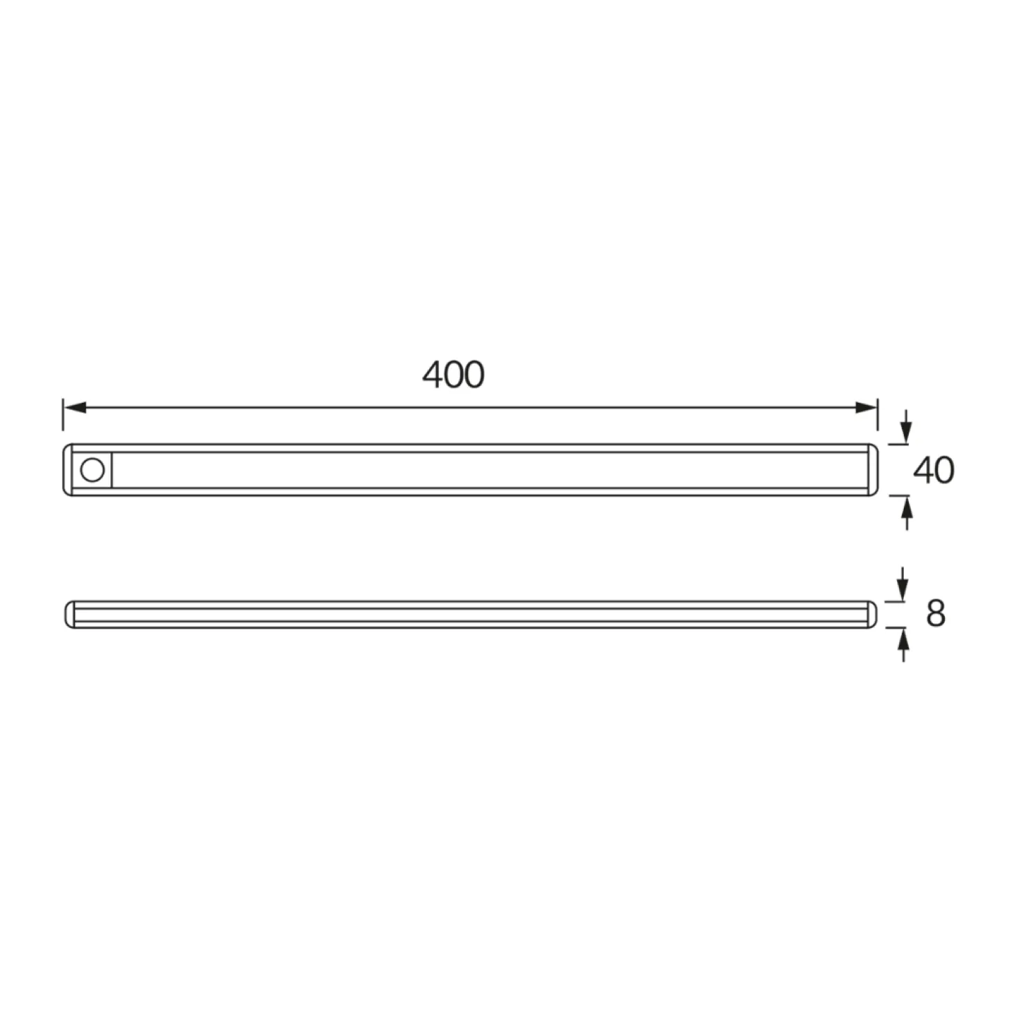 Underskabsarmatur med Sensor | 40cm | Batteri | 4300K | 265lm | 2.3W | SEWERYN | Hvid
