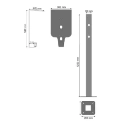 Universel Ladeboks Stander | 120cm | Holder til elbil væglader | Galvaniseret