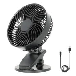 USB Bordventilator med klemme | Genopladelig | 6W | VIENTO | Sort